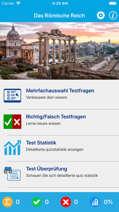 Emulate iPhone app Das Römische Reich Wissenstest using MyAndroid Emulate iPhone app Das Römische Reich Wissenstest using MyAndroid