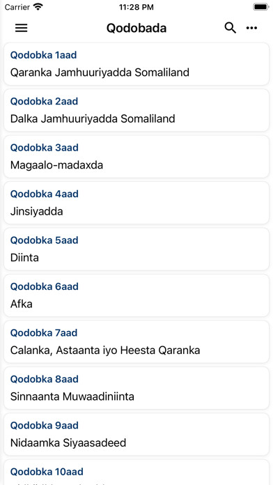 Emulate iPhone app Dastuurka Somaliland using MyAndroid