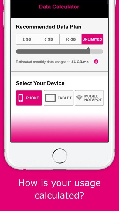 Emulate iPhone app Data Calculator - Recommended Data Plan using MyAndroid Emulate iPhone app Data Calculator - Recommended Data Plan using MyAndroid
