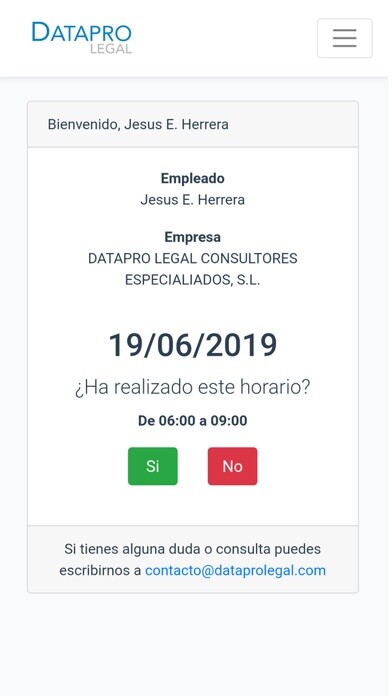 Emulate iPhone app DataPro Legal Control Horario using MyAndroid Emulate iPhone app DataPro Legal Control Horario using MyAndroid
