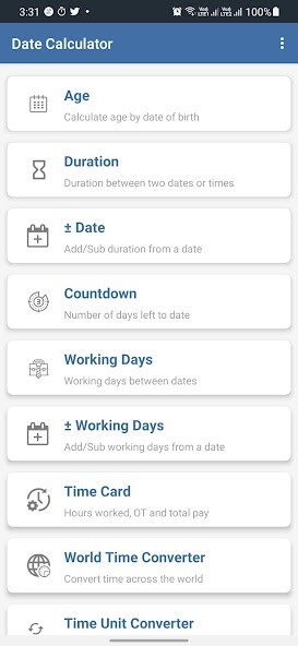 Run android online APK Date Calculator - Time  Date from MyAndroid or emulate Date Calculator - Time  Date using MyAndroid