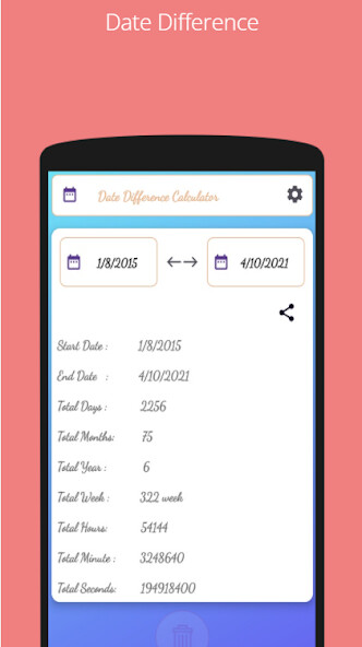 Run android online APK Date Difference Calculator from MyAndroid or emulate Date Difference Calculator using MyAndroid