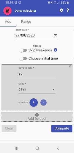Emulate Android APK Dates Calculator Emulate Android APK Dates Calculator