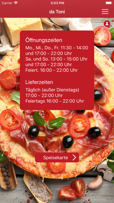 Emulate iPhone app Da Toni Pizza e Pasta using MyAndroid Emulate iPhone app Da Toni Pizza e Pasta using MyAndroid