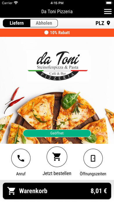 Emulate iPhone app Da Toni Pizzeria using MyAndroid Emulate iPhone app Da Toni Pizzeria using MyAndroid