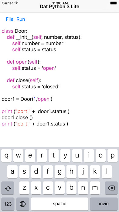 Emulate iPhone app Dat Python 3 Lite using MyAndroid