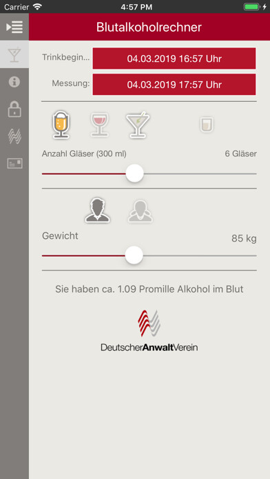 Emulate iPhone app DAV Blutalkoholrechner using MyAndroid Emulate iPhone app DAV Blutalkoholrechner using MyAndroid