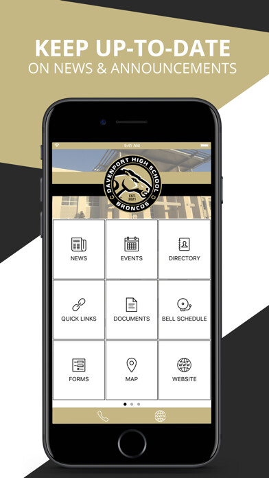 Emulate iPhone app Davenport High School Broncos using MyAndroid