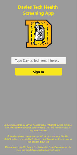 Run android online APK Davies Tech Health Screening from MyAndroid or emulate Davies Tech Health Screening using MyAndroid