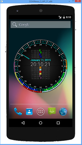 Emulate Android APK Day Clock