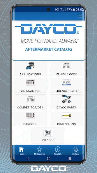 Emulate iPhone app Dayco Catalog using MyAndroid