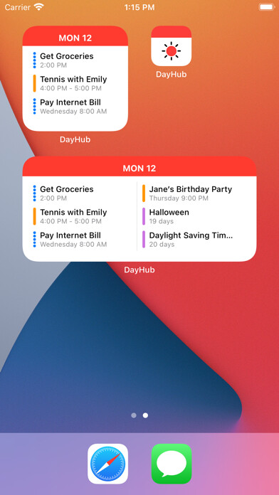 Emulate iPhone app DayHub - Up Next Widget using MyAndroid Emulate iPhone app DayHub - Up Next Widget using MyAndroid
