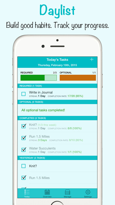 Emulate iPhone app Daylist - Build Good Habits, Track Your Progress using MyAndroid