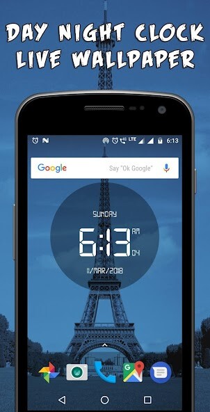 Run android online APK Day night automatic change clock wallpaper from MyAndroid or emulate Day night automatic change clock wallpaper using MyAndroid
