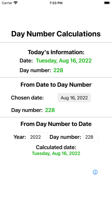 Emulate iPhone app DayNumCalc using MyAndroid Emulate iPhone app DayNumCalc using MyAndroid