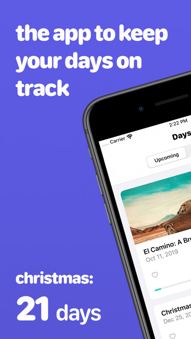 Emulate iPhone app Days Ahead - Daily Countdown using MyAndroid