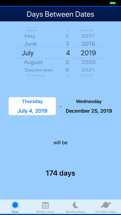 Emulate iPhone app Days between Dates using MyAndroid
