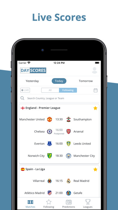 Emulate iPhone app DayScores - Live Football App using MyAndroid Emulate iPhone app DayScores - Live Football App using MyAndroid