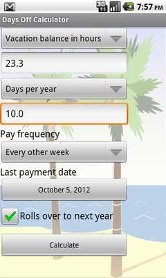 Emulate Android APK Days Off Calculator Emulate Android APK Days Off Calculator