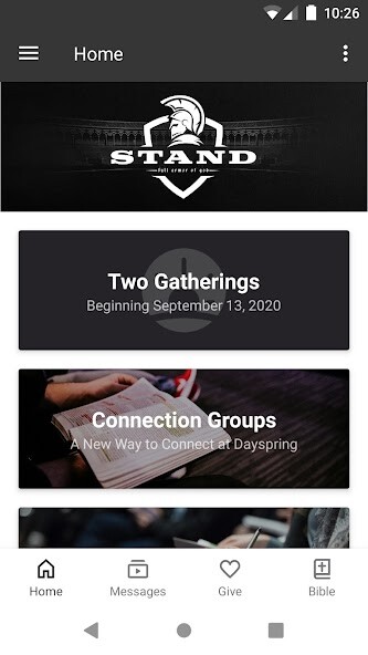 Emulate iPhone app Dayspring Church using MyAndroid
