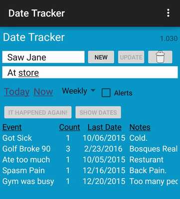 Emulate Android APK Days Since and Date Tracker