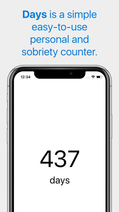 Emulate iPhone app Days - Sobriety Counter using MyAndroid