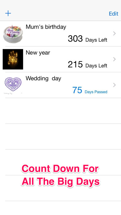 Emulate iPhone app Days Until Date Alarm - New Years, Wedding, Birthday Countdown using MyAndroid Emulate iPhone app Days Until Date Alarm - New Years, Wedding, Birthday Countdown using MyAndroid