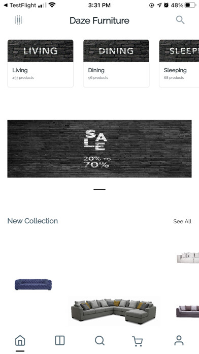 Emulate iPhone app DAZE HOME FURNISHINGS using MyAndroid