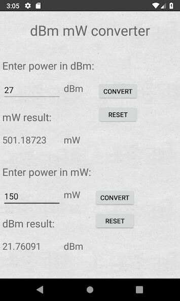 Run android online APK dBm mW converter from MyAndroid or emulate dBm mW converter using MyAndroid Run android online APK dBm mW converter from MyAndroid or emulate dBm mW converter using MyAndroid