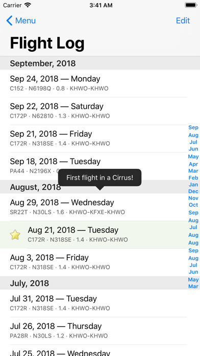 Emulate iPhone app dBrief — Pilot logbook using MyAndroid