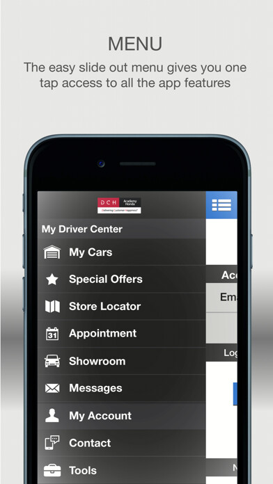 Emulate iPhone app DCH Academy Honda using MyAndroid