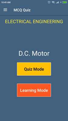 Emulate Android APK DC Motor (Electrical Engineering) MCQ Quiz