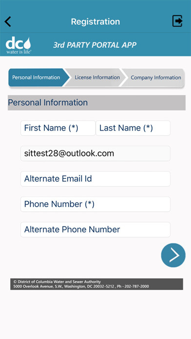 Emulate iPhone app DC Water 3rd Party Portal using MyAndroid