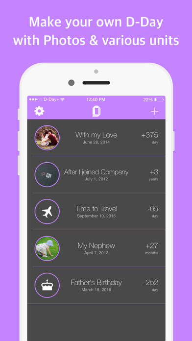 Emulate iPhone app D-Day+ free (anniversary, widget) using MyAndroid Emulate iPhone app D-Day+ free (anniversary, widget) using MyAndroid