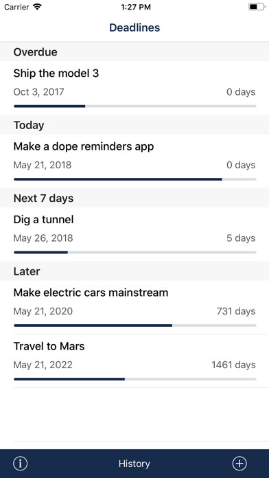 Emulate iPhone app Deadlines using MyAndroid