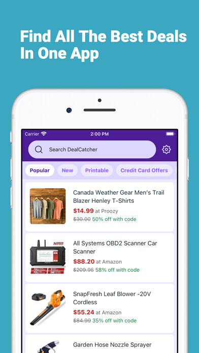 Emulate iPhone app DealCatcher: Coupons & Deals using MyAndroid