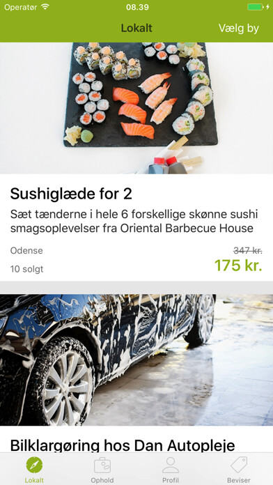 Emulate iPhone app Deal - lokale tilbud og ophold using MyAndroid