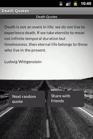 Emulate Android APK Death Quotes