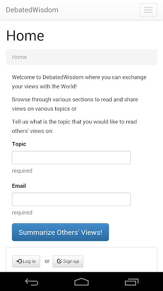 Run android online APK DebatedWisdom from MyAndroid or emulate DebatedWisdom using MyAndroid