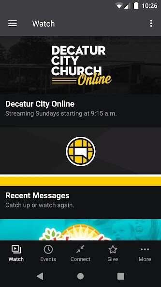Emulate iPhone app Decatur City Church using MyAndroid Emulate iPhone app Decatur City Church using MyAndroid