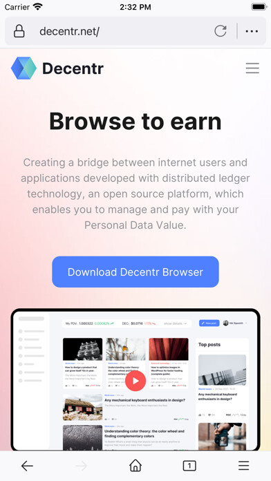 Emulate iPhone app Decentr Browser using MyAndroid Emulate iPhone app Decentr Browser using MyAndroid