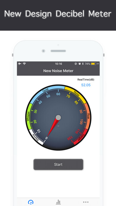 Emulate iPhone app Decibel N - New dB Noise Meter using MyAndroid