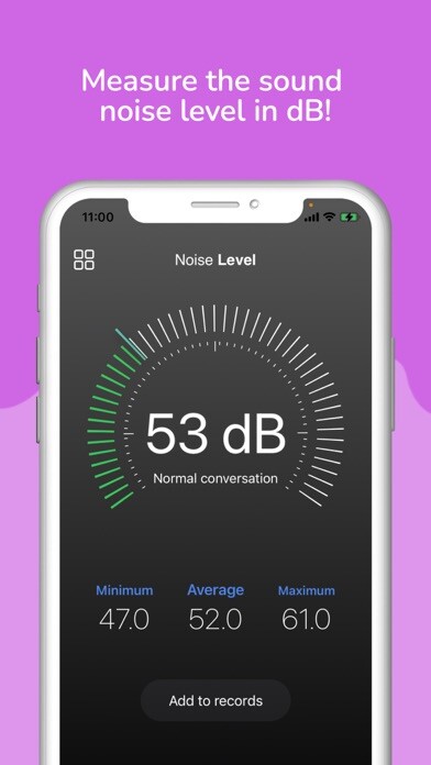Emulate iPhone app Decibels: Sound Level dB Meter using MyAndroid