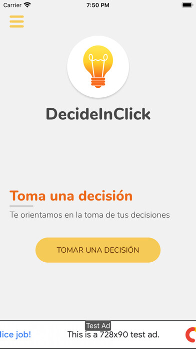 Emulate iPhone app DecideInClick using MyAndroid