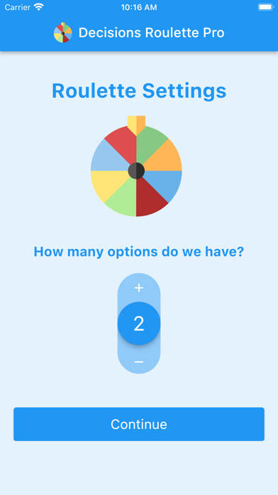 Emulate iPhone app Decisions Roulette Pro using MyAndroid