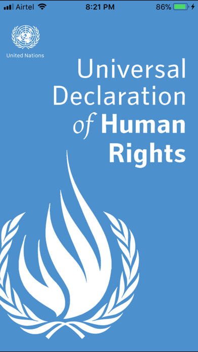 Emulate iPhone app Declaration of Human Rights using MyAndroid
