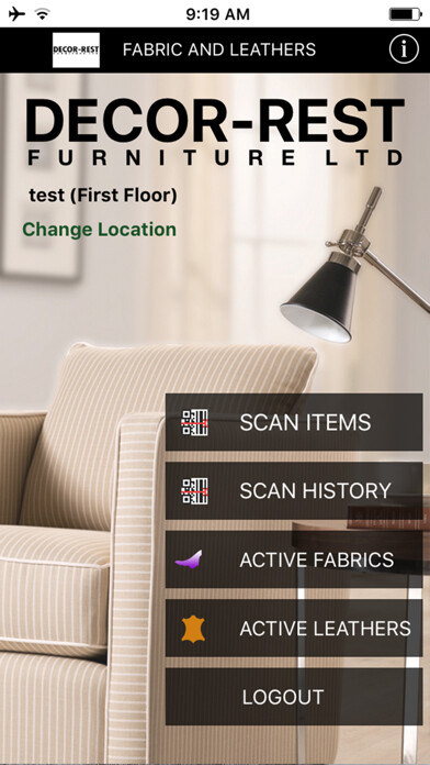 Emulate iPhone app Decor-Rest Furniture using MyAndroid