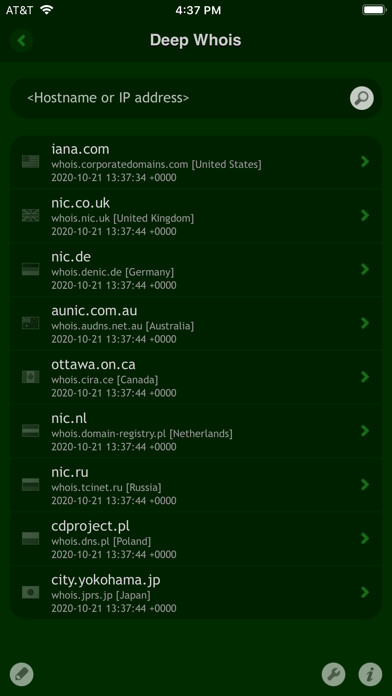 Emulate iPhone app Deep Whois using MyAndroid