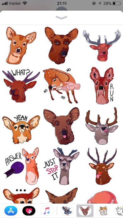 Emulate iPhone app Deer Emoji Funny Stickers using MyAndroid Emulate iPhone app Deer Emoji Funny Stickers using MyAndroid