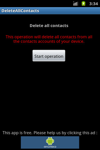 Run android online APK Delete All Contacts from MyAndroid or emulate Delete All Contacts using MyAndroid